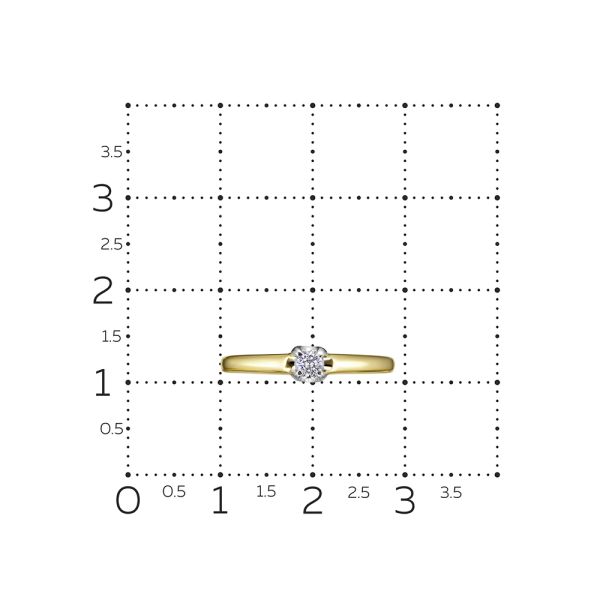 Кольцо с бриллиантом 0.08 карат из лимонного золота 144057