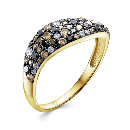 Кольцо с бриллиантами из лимонного золота 76706