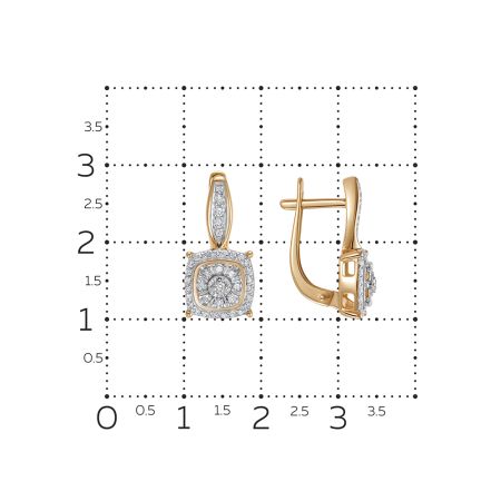 Серьги с 76 бриллиантами из красного золота 136334