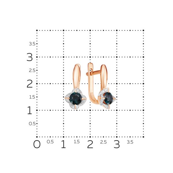 Серьги с сапфирами и 32 бриллиантами из красного золота 68934