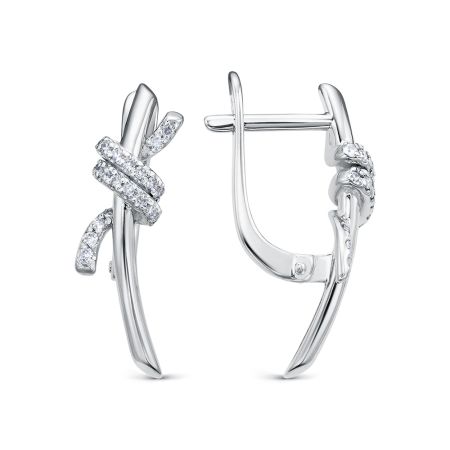 Серьги с 38 бриллиантами 0.19 карат из белого золота 134811