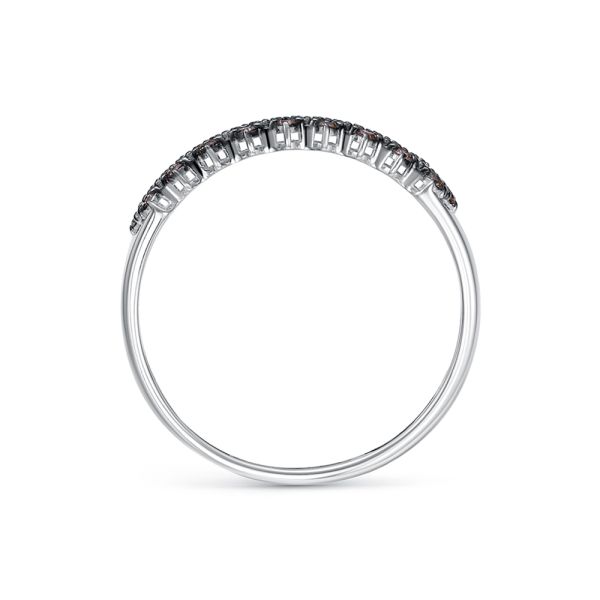 Кольцо с 28 коньячными бриллиантами из белого золота 144201