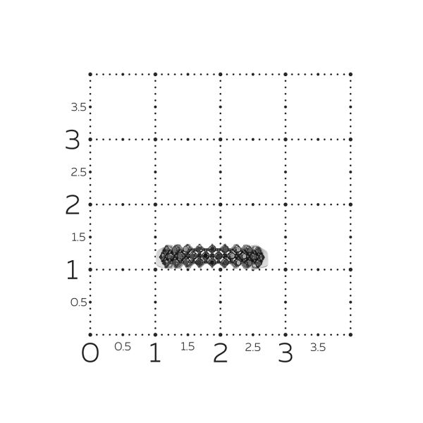 Кольцо с 28 черными бриллиантами из белого золота 140992 Кольцо с 28 черными бриллиантами из белого золота 140992