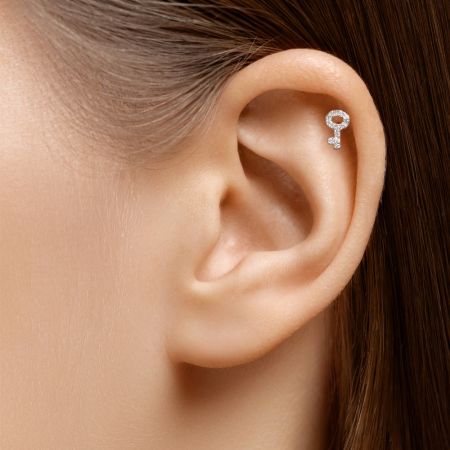 Пирсинг с 12 бриллиантами 0.036 карат из красного золота 142939