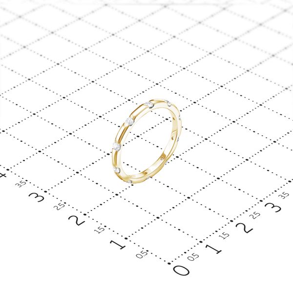 Кольцо с 10 бриллиантами 0.24 карат из лимонного золота 87335