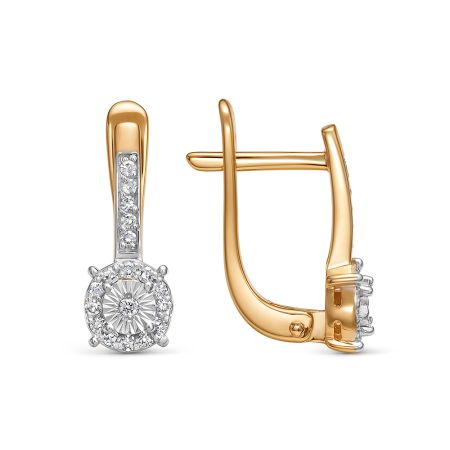 Серьги с 36 бриллиантами из красного золота 142856