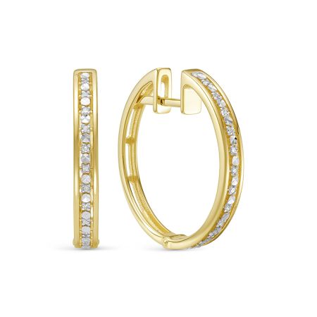 Серьги с 24 бриллиантами 0.12 карат из лимонного золота 136325