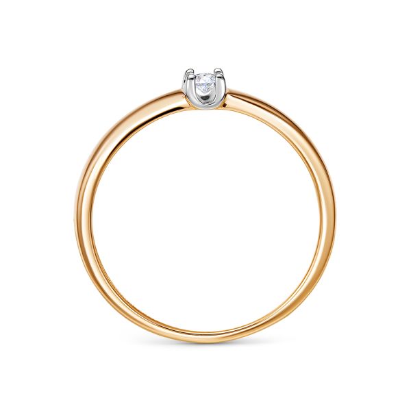 Кольцо с бриллиантом 0.062 карат из красного золота 140600