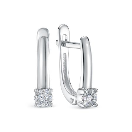 Серьги с 14 бриллиантами из белого золота 136394