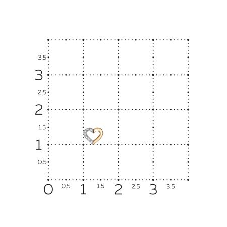 Пирсинг с 7 бриллиантами 0.021 карат из красного золота 141502