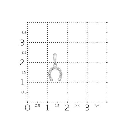 Подвеска с 3 бриллиантами 0.009 карат из белого золота 61481