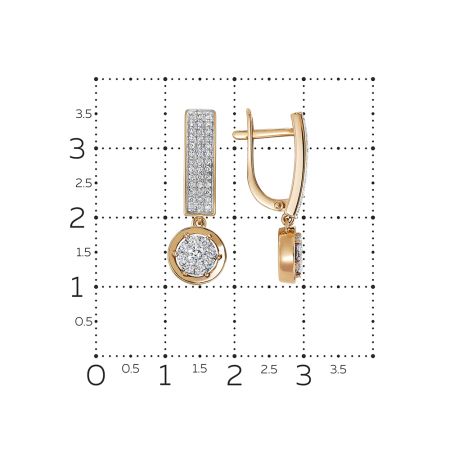 Серьги с 96 бриллиантами из красного золота 101273