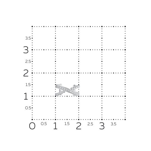 Пирсинг с 10 бриллиантами 0.03 карат из белого золота 131606