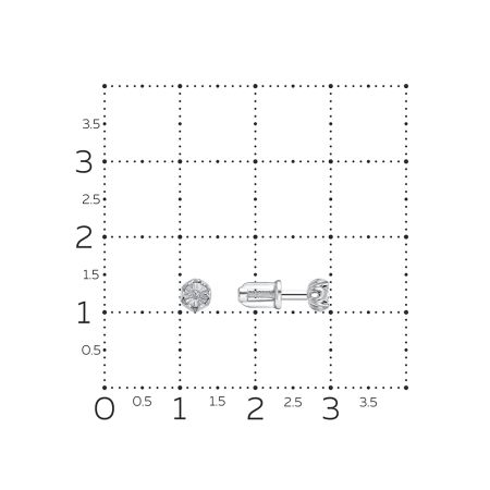 Серьги-пусеты с бриллиантами 0.014 карат из белого золота 143131