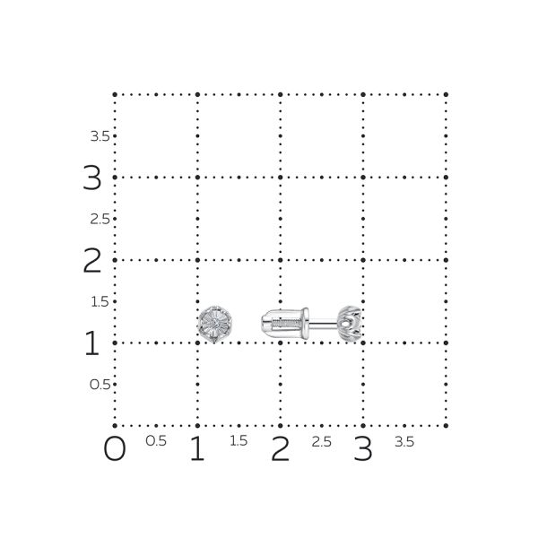 Серьги-пусеты с бриллиантами 0.014 карат из белого золота 143131