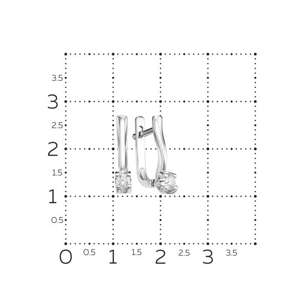 Серьги с бриллиантами 0.19 карат из белого золота 53957