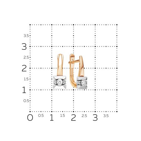 Серьги с 6 бриллиантами из красного золота 53952