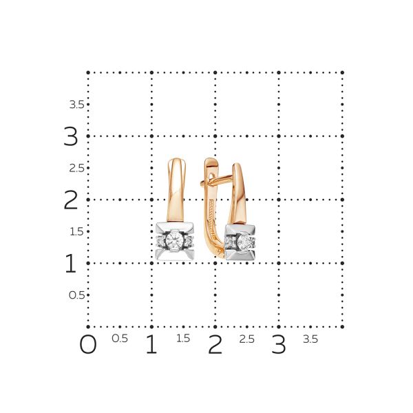 Серьги с 6 бриллиантами из красного золота 53952