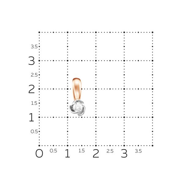 Подвеска с бриллиантом 0.095 карат из красного золота 61410