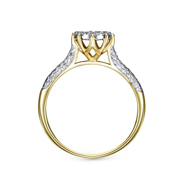 Кольцо с 55 бриллиантами из лимонного золота 94156