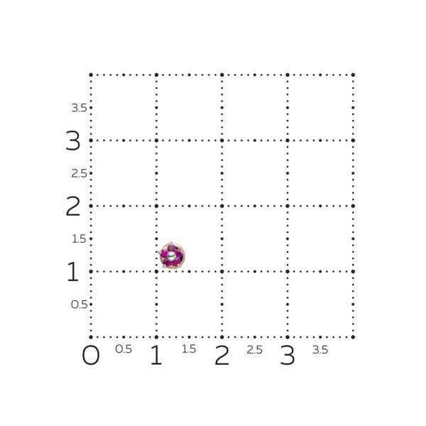 Пирсинг с 5 рубинами из красного золота 93018