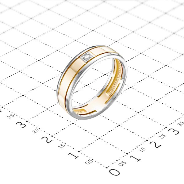 Кольцо с бриллиантом 0.024 карат из комбинированного золота 61861