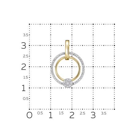Подвеска с 52 бриллиантами из лимонного золота 144648