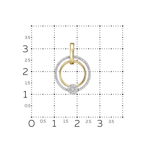 Подвеска с 52 бриллиантами из лимонного золота 144648