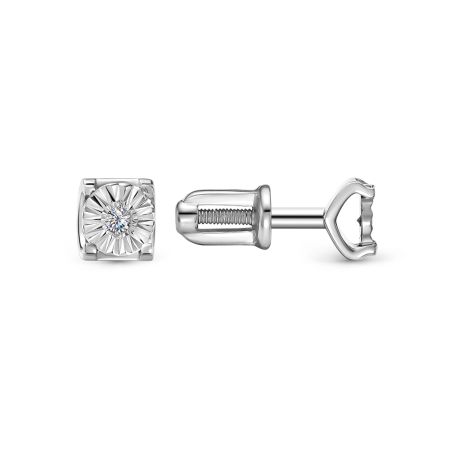 Серьги-пусеты с бриллиантами 0.03 карат из белого золота 142944