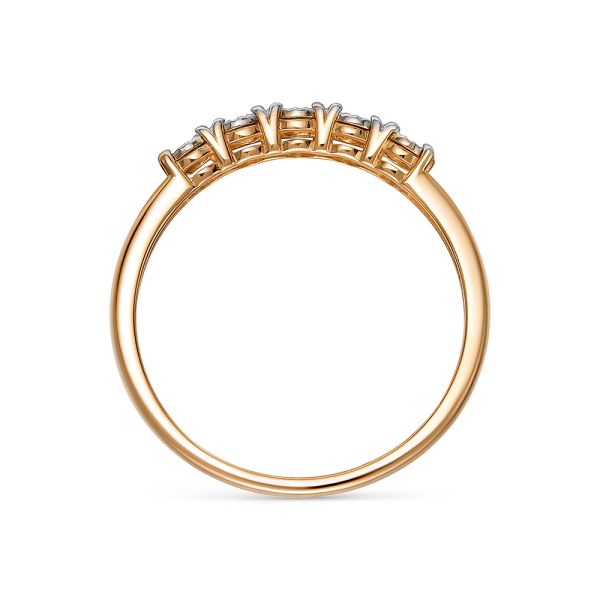 Кольцо с 5 бриллиантами 0.025 карат из красного золота 143619