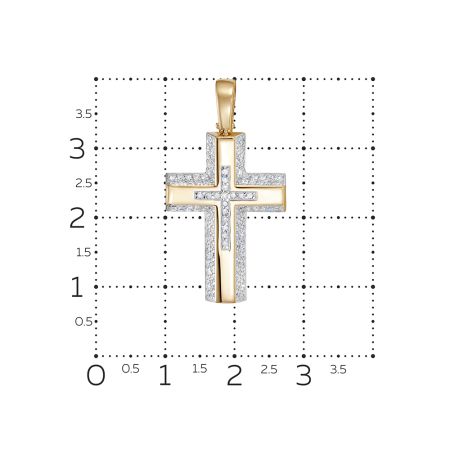 Декоративный крест с 120 бриллиантами 0.6 карат из красного золота 118219