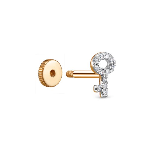 Пирсинг с 12 бриллиантами 0.036 карат из красного золота 142939