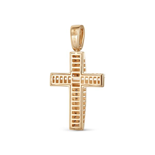 Декоративный крест с 40 бриллиантами из красного золота 116699