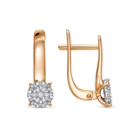 Серьги с 38 бриллиантами из красного золота 142848