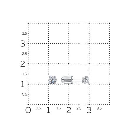 Серьги-пусеты с бриллиантами 0.56 карат из белого золота 137904