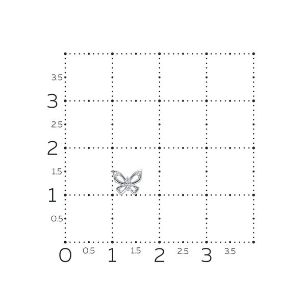 Пирсинг с 2 бриллиантами 0.01 карат из белого золота 131597