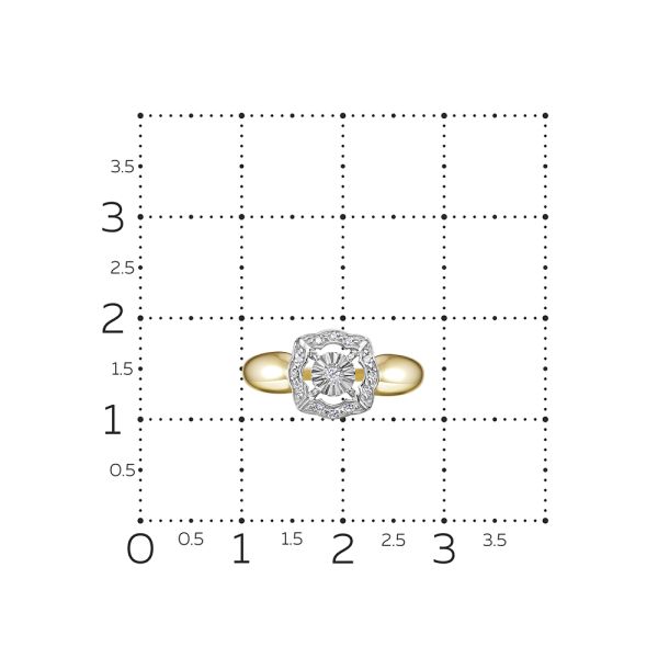 Кольцо с 13 бриллиантами из лимонного золота 144137