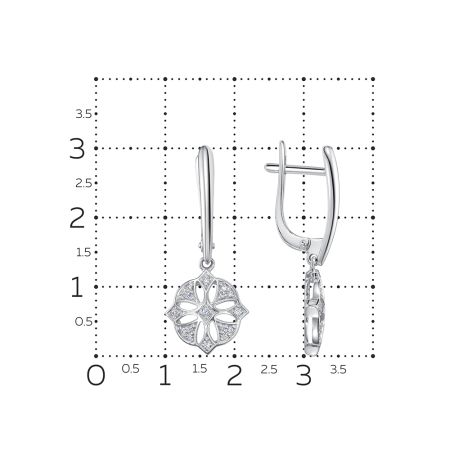 Серьги с 34 бриллиантами из белого золота 142839