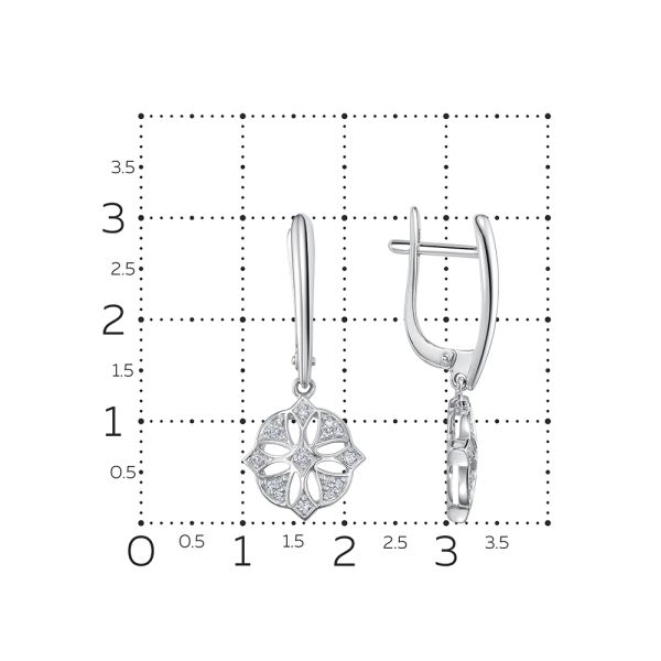 Серьги с 34 бриллиантами из белого золота 142839