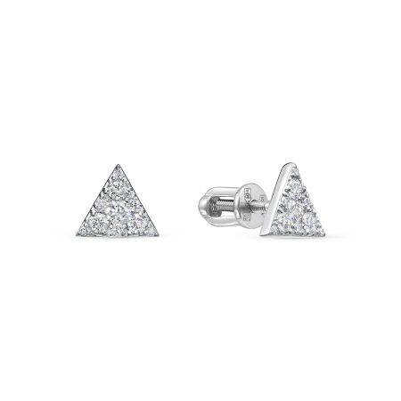 Серьги-пусеты с 20 бриллиантами из белого золота 132611