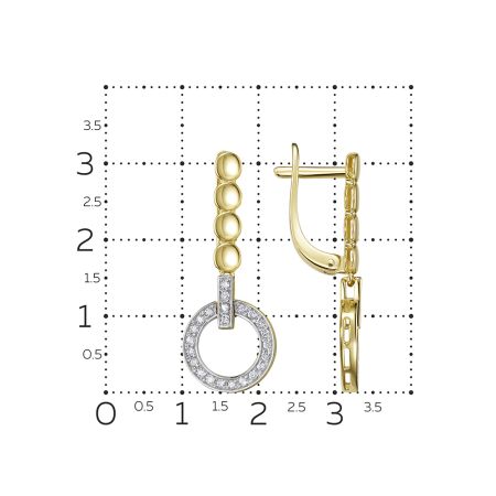 Серьги с 46 бриллиантами 0.322 карат из лимонного золота 144588