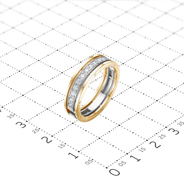Кольцо с 25 бриллиантами из комбинированного золота 61888