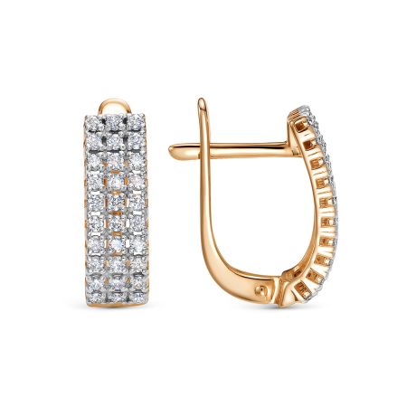 Серьги с 60 бриллиантами 0.42 карат из красного золота 142858