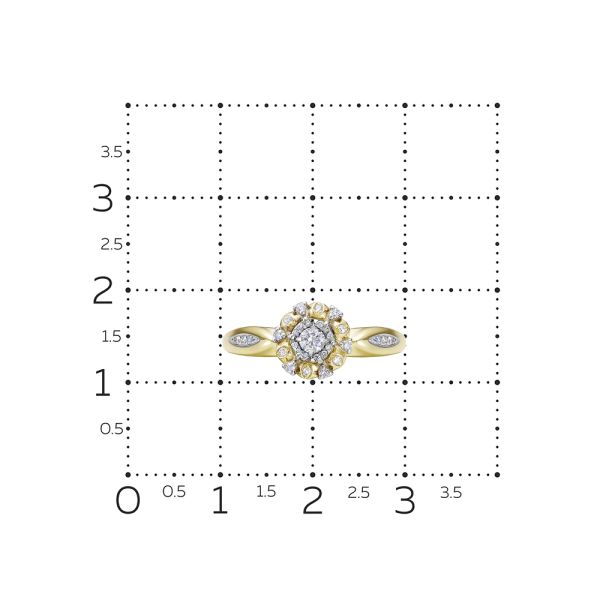Кольцо с 31 бриллиантом из лимонного золота 111025