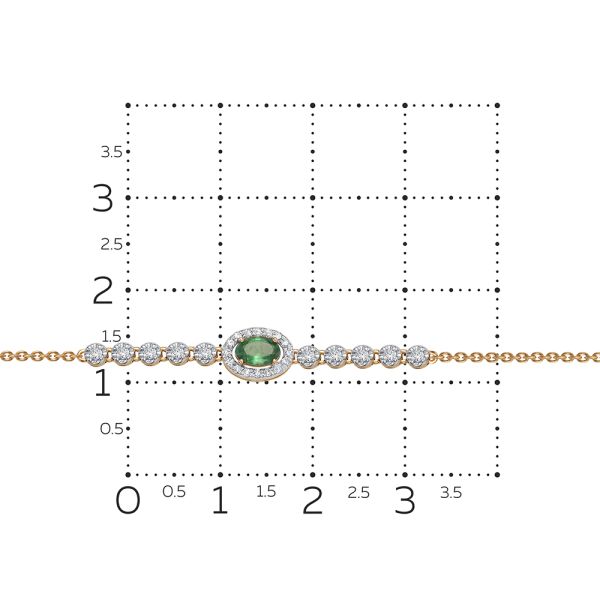 Браслет с изумрудом и 28 бриллиантами из красного золота 126533