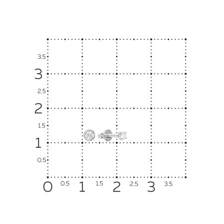 Серьги-пусеты с бриллиантами 0.128 карат из белого золота 61642