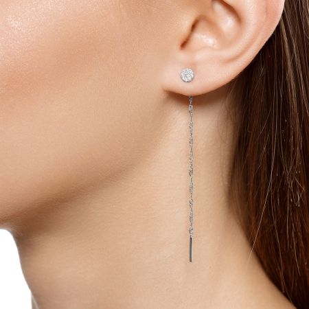 Серьги с 18 бриллиантами из белого золота 132546