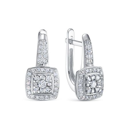 Серьги с 78 бриллиантами из белого золота 136340