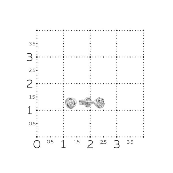 Серьги-пусеты с бриллиантами 0.123 карат из белого золота 61611