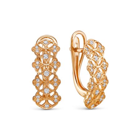 Серьги с 42 бриллиантами из красного золота 142836